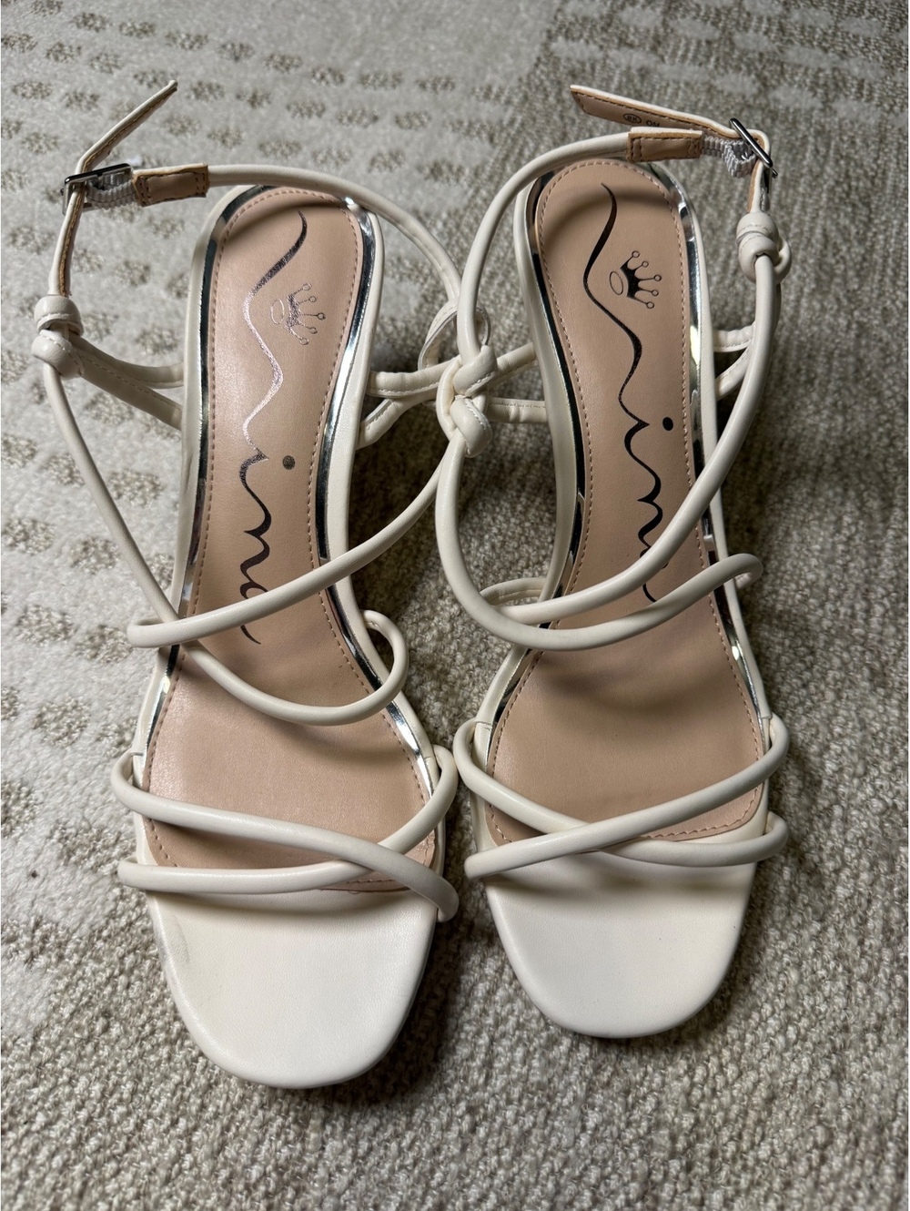 Nina Women's Strappy White Heeled Sandals